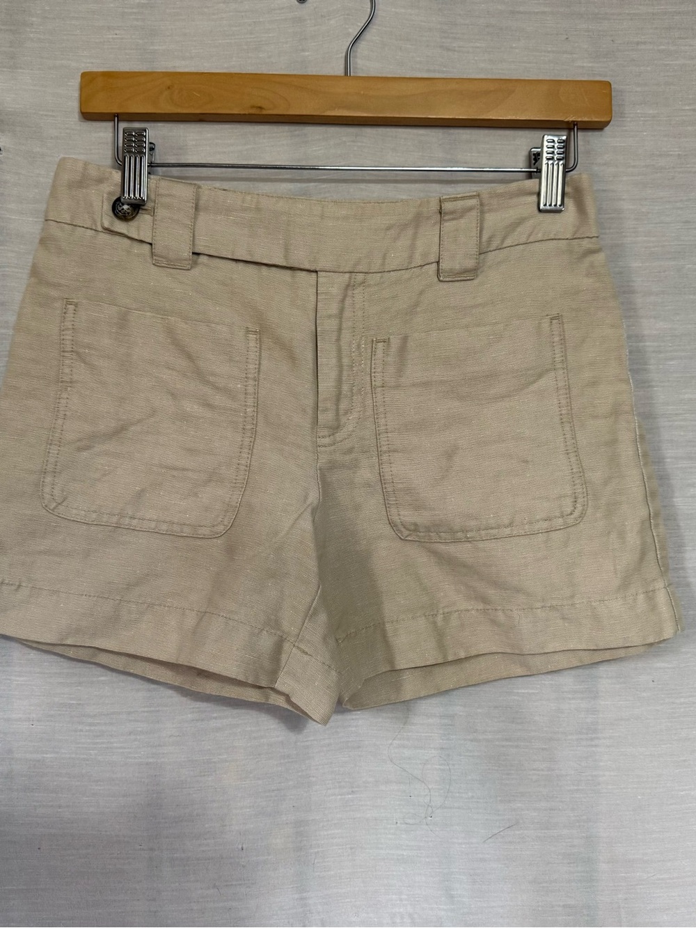 Daughters Of The Liberation Beige Linen Blend Shorts Size 4
